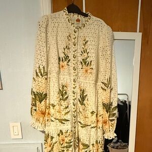 Anthropologie Farm Rio Eyelet Maxi Dress